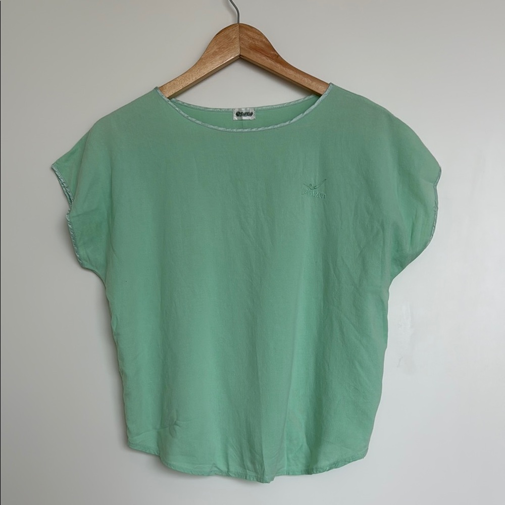 Light Sea Green Short Sleeve Top
